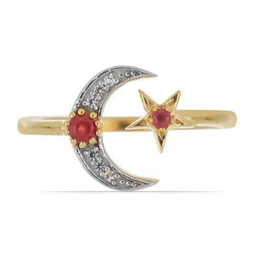 BUY 925 SILVER NATURAL INDIAN RUBY GEMSTONE RING 